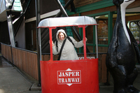 Andrea waiting for the Tram