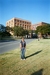 Jo on the grassy knoll by the X
