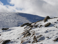 Snowy ground at the lookout atop Whistlers