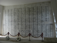 Names inscribed in the Memorial Chapel